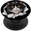 4TuxedoCatLovers Divertente Smoking Gatto Sbirciando Carino Mamma Papà PopSockets PopGrip Adesivo