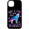 Just a Girl who Loves Wolves TS Gifts Co Custodia per iPhone 14 Plus Solo una ragazza che ama i lupi - Regalo lupo