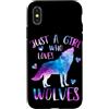 Just a Girl who Loves Wolves TS Gifts Co Custodia per iPhone X/XS Solo una ragazza che ama i lupi - Regalo lupo