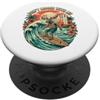 Surfing Moose Tropical Waves Adventure Don't Moose With Me Surfing onde tropicali Tramonto PopSockets PopGrip Adesivo