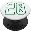 Leggende dello sport Squadra sportiva bianca verde numero n. 20 PopSockets PopGrip Adesivo