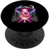 Cosmic Donut UFO Retro Space Art UFO Donut Abduction Retro Fantascienza Spazio Food Design PopSockets PopGrip Adesivo