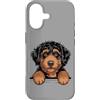 Bernedoodle Black Tan Custodia per iPhone 17 Nero e Tan Bernedoodle Divertente Peeking Berner