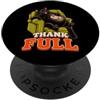 ThankFULL Thanksgiving Dinner Feast Stuf Gatto nero Divertente Turchia Giorno Retro Vintage Overeat Sonno 70s PopSockets PopGrip Adesivo