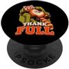 ThankFULL Thanksgiving Dinner Feast Stuf Red Panda Divertente Turchia Day Retro Vintage Overeat Sleep 70s PopSockets PopGrip Adesivo