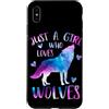 Just a Girl who Loves Wolves TS Gifts Co Custodia per iPhone XS Max Solo una ragazza che ama i lupi - Regalo lupo