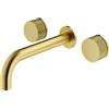 Mariner Logica Shine rubinetto lavabo a parete proiezione 212 mm, per corpo incasso, LOS0357-OB, Logica Shine oro spazzolato [Rubinetteria Bagno > Rubinetteria Lavabo]