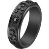 Ayoiow Anello Uomo Oro Acciaio 6MM Multicolore FEDI Nuziali Filatoio Sun Moon Star