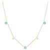 IMINI Collana Girocollo con Fiore Turchese per Donne e Ragazze in Argento Sterling 925 Placcato Oro 14K con Cristalli CZ Collana con Margherite Carino Compleanno Gioielli Regali Catena Regolabile 45,7 cm