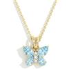 GOODSTONE JEWELS Collana da donna con ciondolo a forma di farfalla in argento Sterling 925, collana in oro 14 K, 18 carati, misura 40,6 + 5,1 cm, con chiusura a moschettone, gioiello con pietra