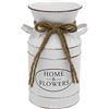 Fovasen Vaso decorativo rustico in stile francese, vaso da fiori bianco vintage, brocca per fattoria, per portico, casa, cucina, tavolino da caffè, 19,8 cm di altezza