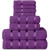 GC GAVENO CAVAILIA Gaveno Cavailia Cesto 8 Pezzi Boston Set di Asciugamani, 100% Cotone, Aubergine, 8Pc Bale Set