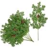 Watayo 8 rami di pino artificiale grandi, 40,6 x 17,8 cm, con pigna, rametti di foglie di pino finto, per ghirlande natalizie e decorazioni per il giardino