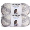 Bernat Maker Splash - Filato per calcestruzzo, confezione da 2 pezzi, 250 g, 75% cotone, 25% nylon, #5 Bulky, 279 m, per lavori a maglia, uncinetto e amigurumi