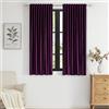 PRIMROSE Tende in velluto viola, 160 cm di lunghezza, per soggiorno, set di 2 pannelli, oscuranti, con tasca posteriore per asta, tende decorative per camera da letto
