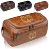 jklitio Beauty case da uomo in pelle PU con iniziale incisa, kit da viaggio personalizzato, essenziale per la rasatura, regalo perfetto per anniversario o compleanno per lui