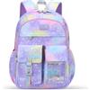 Aucuu Zaino Bambina Scuola Elementare, Zainetti per Bambini, Zaini Scuole Media, Zainetto per Ragazze Grande Capacità, Leggero Elementare Zaino Multi Scomparto per Viaggi Campeggio, Viola sognante