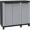 Armadio Modulare da Esterno 102x39x91,5 cm 3 Ante 1 Ripiano in Polipropilene Twist Grigio e Nero