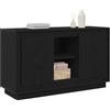 vidaXL Credenza Rovere Nero 102 x 35 x 60 cm Legno ingegnerizzato | Finitura opaca elegante che si adatta ovunque, Tre scomparti spaziosi, Legno ingegnerizzato resistente