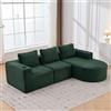 luckdect 265 cm Divano ad angolo a L, divano a 3-4 posti modulare con chaise longue a curva, 4 cuscini, divano compresso in velluto a coste per soggiorno-senza montaggio