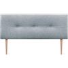 DHOME Testiera in Similpelle o Tessuto AQUALINE Pro testiere Testata imbottita Lettio di Lusso (Tessuto Grigio Perla, 145x105cm con Gambe (Letti 120/135/140))