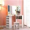 Produce Shop Postazione Trucco angolare 3 specchi LED Sgabello cassettiera Elettra
