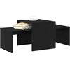 vidaXL Tavoli da annidamento Rovere Nero 100 x 48 x 40 cm | Funzione di impilamento intelligente per chi ha poco spazio, Legno ingegnerizzato resistente che dura nel tempo,