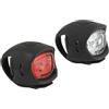 MVTEK Kit fanali anteriore e posteriore TWINS. Kit luci bicicletta in silicone. Faro bici compatto e leggero. Luce anteriore bici e luce posteriore 2 led superbright. Attacco universale. Bike light.