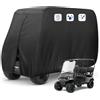 FLYMEI Impermeabile Polvere prevenzione Golf Cart Copertura per 4 passeggero Ez Go Club Car Yamaha Golf Carts Tortora (Taglia L), Black