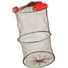 Housoutil Rete porta pesci pieghevole in nylon marrone con telai e cordino | Rete profonda con chiusura a coulisse, per barca e kayak, portatile, galleggia accanto a canoa, impedisce la fuga