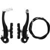 Kichvoe Kit Freno per Bicicletta a Pinza, Alluminio Nero Cavi | Risposta Rapida e Frenata Efficiente, Compatibile Bici da Strada e Bici, Design Leggero Minimalista