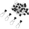 Ciieeo 25 Pezzi Connettore per Lenza da Pesca in Metallo ABS Nero | Connessione Facile, e Filo, Adatto a Pesca , per Principianti e Pescatori