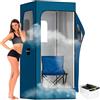 Adamson Portable Sauna Nylon Portatile a Vapore, Vasca, Casa 2.6L 1000W, Sedia | Telecomando, Massaggiatore Pedale e Tappettino Antiscivolo, Migliora la Tua Salute e Tuo Benessere, Accessori Inclusi - Blu