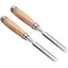 sourcing map 2 scalpelli per legno da 14 mm / in in | Lama in acciaio al carbonio, strumenti manuali per la lavorazione del legno con manico in legno per falegnameria