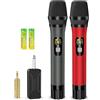 voijump Microfono Wireless, Microfono con Ricevitore Ricaricabile, Jack 6,35 mm, Portata 160FT, Connessione Automatica, Microfono Karaoke per Canto, Feste, Chiesa, Eventi Live