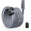 Tiergrade Link Cable 6M compatibile con Quest2 / Pico 4, USB A to C Accessori per cavi con trasferimento dati da 5 Gbps, cavo USB3.0 intrecciato in nylon per cuffie VR e PC da gioco