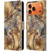 Head Case Designs Custodia a portafoglio con licenza ufficiale Nature Magick Copper Mermaid Rose Gold Marble in pelle compatibile con Apple iPhone 17 Pro Max
