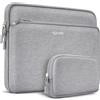 NPUOLS Kit Custodia per 14 Pollici Laptop, Tasca Frontale a Cerniera a L | Borsa Leggera per 14 Notebook HP Dell Lenovo Thinkpad Ideapad Chromebook Asus Surface ASUS HP,MacBook Air 15, Grigio