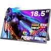 HGFRTEE Monitor portatile 18,5 Pollici, 1080P HDR Schermo Portatile IPS Antiriflesso, 100Hz, sRGB 100% USB-C, mini HDMI, Supporto Regolabile, VESA, Doppio Altoparlante per PC, Mac, Xbox, PS4/5