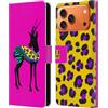 Head Case Designs Custodia a portafoglio in pelle con motivo gazzelle e sagome di animali, compatibile con Apple iPhone 17 Pro Max