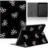 Stradvnaly Tablet Cover per Samsung Galaxy Tab S7 FE 12,4 SM-T970/T975/Tab S8+ 2022 SM-X800/X806/Tab S7 Plus,Carino Fiocco Nero Sfondo Rosa Cover con Funzione Pelle PU Holder Flip Case