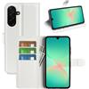 BOCTECH Cover a Libro in Pelle per Samsung Galaxy A27 5G, Bianco | Custodia Portafoglio, Pelle Sintetica, Silione, Porta Carte, Chiusura Magnetica, Supporto Pieghevole, Antiurto Flip Case