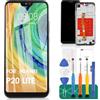 SRJTEK Per Huawei P20 Lite 2018 Display LCD Per Huawei Nova 3e Sostituzione Dello Schermo Per Huawei P20 Lite Touch Screen CLT-L29 Kit di Riparazione Digitalizzatore (Nero, Con Telaio)