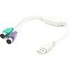 BIGtec adattatore cavo USB da 2 x PS/2 per tastiera, Scanner, mouse e Keyboard, convertitore PS2 interfaccia spina usb a 2 prese PS2