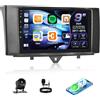 CAMECHO CarPlay Autoradio, 9 Pollici DSP Radio per Mercedes-Benz Smart Fortwo W451 (2011-2015) con Android Auto, Telecamera di retromarcia FM RDS, Bluetooth, Youtube, Comandi al Volante