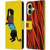 Head Case Designs Custodia a portafoglio in pelle con motivo tigre e sagome di animali, compatibile con Apple iPhone 17