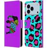 Head Case Designs Custodia a portafoglio in pelle con motivo elefante colorato silhouette animale compatibile con Apple iPhone 17 Pro