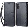 KENHONER Custodia per Samsung Galaxy A54 5G Cover, Nero | Portafoglio in Pelle PU Retro, Antiurto Flip, Slot per Schede, Funzione Stand, Chiusura Magnetica
