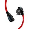 Goalfish Cavo di alimentazione a 3 poli, cavo di alimentazione universale per dispositivi a freddo, 1 m in nylon intrecciato (CEE 7/7 su IEC60320 C13) con VDE per monitor, PC, stampante, PS3/PS4 Pro, scanner