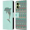 Head Case Designs Custodia a portafoglio in pelle con motivo delfino e sagome di animali, compatibile con Apple iPhone 17